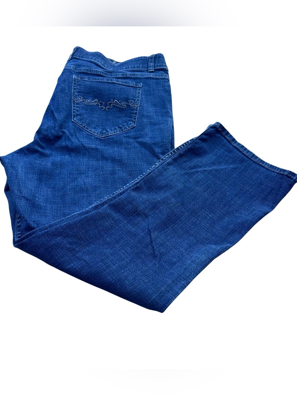 Lee Riders Women’s Plus 20WP Stretch Wide Leg Blue‎ Jeans Dark Wash Mid Rise